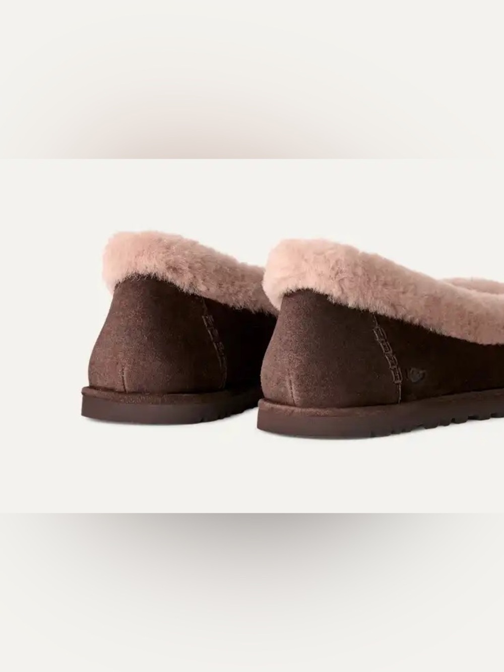 Ugg zora dusted cocoa flats fur lined shoes new msrp $145 sz 7.5m - Picture 3 of 9